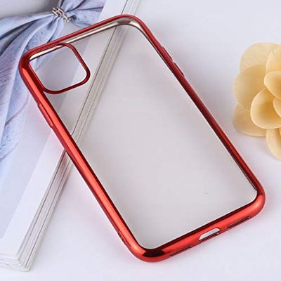 Xyamzhnn TPU Transparente Anti-Gota y la Caja Protectora Impermeable del teléfono móvil for el iPhone 11 Pro MAX (Color : Red)