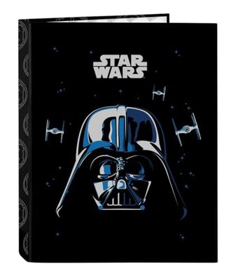 Star Wars Rebellion Ordner met 4 ringen, ideaal voor kinderen van verschillende leeftijden, comfortabel en veelzijdig, kwaliteit en duurzaamheid, 26,5 x 33 cm, Zwart, M, casual