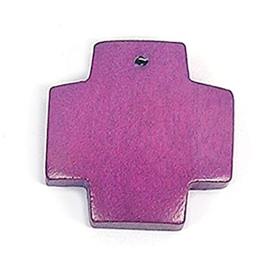INNSPIRO Ciondolo in legno croce cerata viola 23 x 23 mm. 50 u. ca.