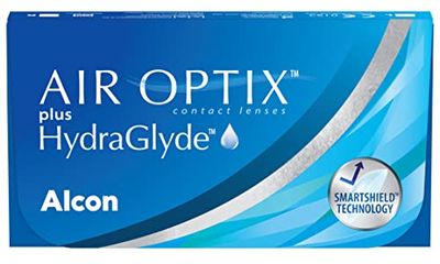 Air Optix plus HydraGlyde Lentes de contacto de reemplazo mensual, Pack de 3, R 8.6 mm, D 14.2 mm, -4.5 Diopt