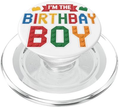 Im The Birthday Boy Building Bricks Decoración de fiesta familiar PopSockets PopGrip para MagSafe