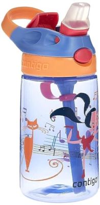 Contigo Gizmo Flip Gourde pour enfants Autospout avec paille, sans BPA, anti-fuite, idéale pour la crèche, l'école et le sport, 420 ml, Wink With Dancers Pink