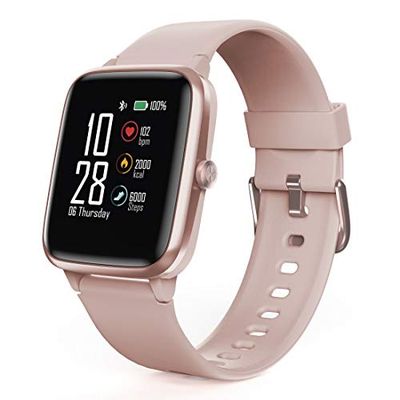 Hama | Smartwatch Resistente al Agua (Reloj Inteligente con protección IP68, GPS Integrado, 6 días de autonomía, medidor de frecuencia Cardiaca y Gastos de calorías) Rosa