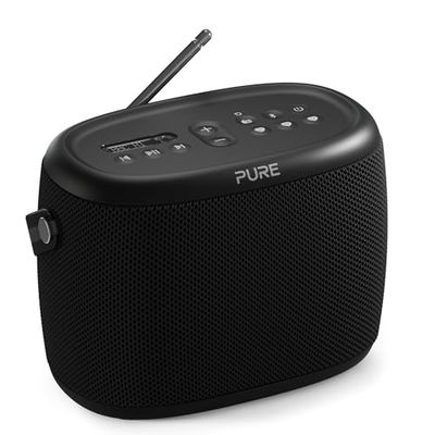 Pure Woodland Altavoz para Exteriores con Bluetooth y Radio Dab+/FM (Resistente al Agua IP67, portátil, batería de 14h jardín y Camping) Negro