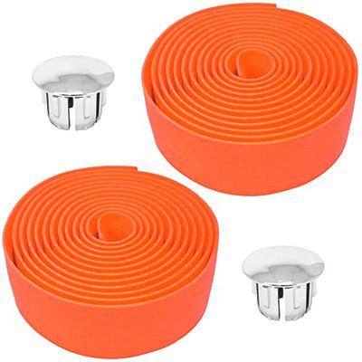 cyclingcolors 2 x fietskleerhangerband, comfort, EVA-schuim, zelfklevend, verchroomd, cyclus fixie singlespeed, oranje