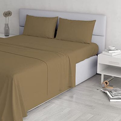 Italian Bed Linen Juego de sàbanas “Elegant”, Avellana