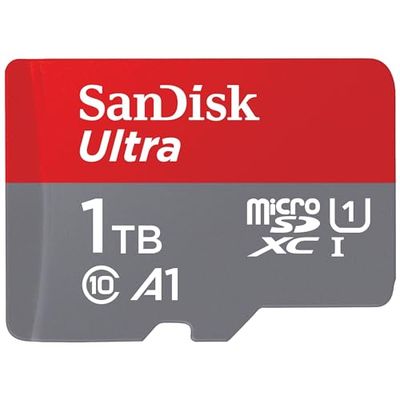 SanDisk Ultra 1TB scheda microSDXC (per smartphones e Tablet Android, fino a 150 MB/s, Full HD Video, con prestazioni app A1, UHS-I, Class 10, U1)