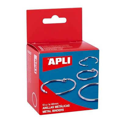 APLI ANILLAS METÁLICAS DE DOBLE BISAGRA NIQUELADAS 46MM -10U