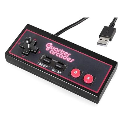 Quarter Arcades Contrôleur USB A 1,5 m Accessoire pour Mini Arcade Filaire avec Joystick Amovible Compatible avec Windows 11 PC et Autres appareils