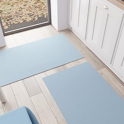 Petti Artigiani Italiani - Tapis de Cuisine, Tapis de Cuisine, Tapis de Cuisine, Lavable, antidérapant, Tapis de Cuisine, Tapis uni 52 x 240 cm Bleu Clair, 100% fabriqué en Italie