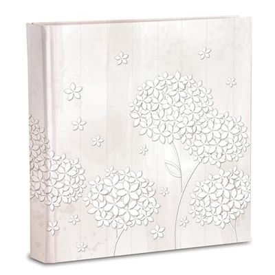 Fotoalbum, 31 x 31 cm, bloemenpatroon, 80 pagina's met zijdepapier