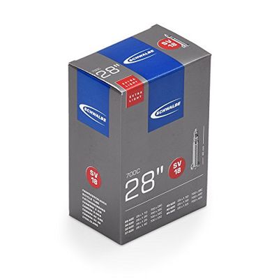 SCHWALBE Câmara, 700 x 28-44c Sv18 Extra Light, válvula Presta (fina), 40 mm, unissexo para adulto, preto, 28 bonecas