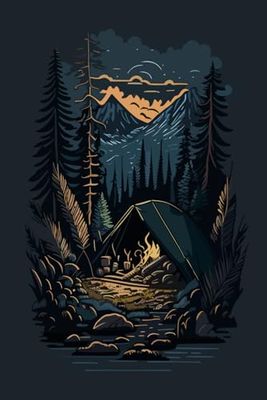 Wilderness Adventure Journal: Vintage Camping Scene for Nature Lovers and Explorers: 120 Page Lined Gift Notebook