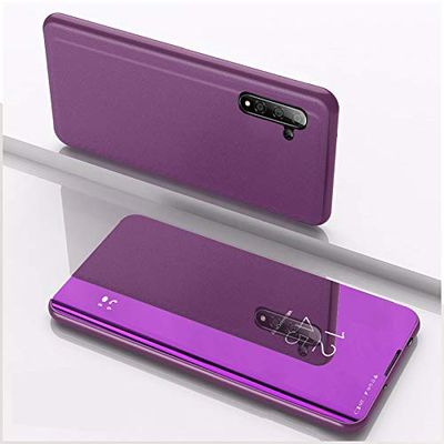 Custodia® Mirror Plating Clear View Stand Function Flip Case for Samsung Galaxy Note10 Pro (Glamour Purple)