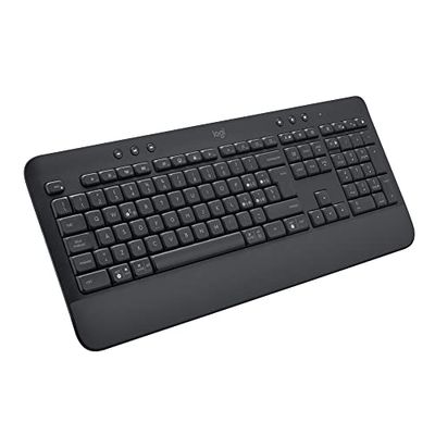 Logitech Signature K650, Tastiera Poggiapolsi Wireless Full-size con Bluetooth BLE o Ricevitore USB Logi Bolt, Tasti Smorzati e Tastierino, Compatibile con PC/Windows/Mac, Italiano QWERTY - Grigio