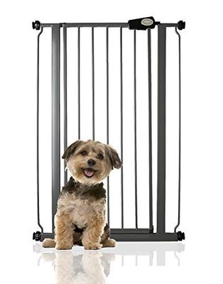 Bettacare Extra Tall Pressure Installed Premium Pet Gate, 68.5cm - 75cm, Slate Grey, Pressure Fit Stair Gate for Dog, Safety Barrier for Puppy, Easy Installation
