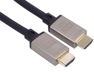 PremiumCord Ultra High Speed HDMI 2.1-kabel, resolutie 8K @60Hz 4320p, 3D, eARC, HDR, vergulde stekker, metalen aansluitingen, lengte 0,5 m