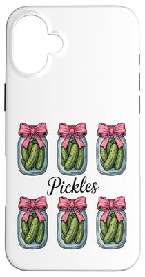 Sottaceti Carino Coquette Barattolo con Fiocchi Estetica Custodia per iPhone 16 Plus