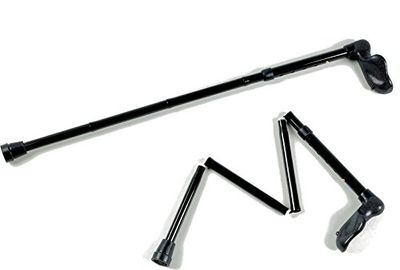 HOMECRAFT Comfy Grip Sticks, 775-875 mm, Left Hand, Black, Folding, Walking Stick for Support and Stability, Contoured Handle, Handicapped, and Disabled (Eligible for VAT exemption in the UK)