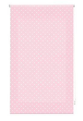 Blindecor - Estore de enrolar tecido, rosa com manchas brancas, 160 x 250 cm