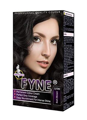FYNE Dark Brown Permanent Hair Dye for Women - Home Hair Colour Cream with Built-in Conditioner - Gentle, Long-Lasting, Easy to Use, Suitable for All Hair Types - Achieve Salon-Quality Results at Home