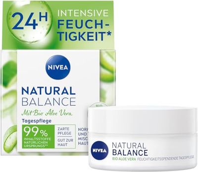 NIVEA Natural Balance - Crema idratante per il giorno (50 ml), con aloe vera, olio di jojoba e di mandorle, crema giorno per pelli normali e miste