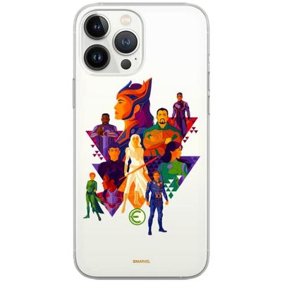 ERT GROUP mobiltelefonfodral för Apple Iphone 7/8/ SE 2/ SE 3 originalt och officiellt licensierat Marvel mönster Eternals 007 Vit anpassad till formen på mobiltelefonen, gedeeltelijk transparant