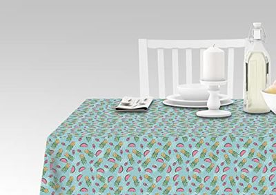 Doge Milano Nappe avec impression numérique, 100% Made in Italy Nappe antidérapante pour salle à manger, lavable et antitache, Modèle RavaRuska, cm 140x240