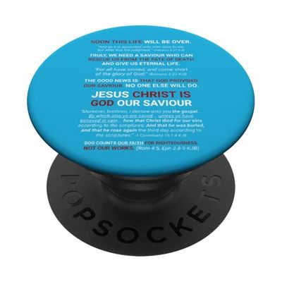 Jesucristo es Dios Nuestro Salvador 1 Cor 15 1-4 PopSockets PopGrip Adhesivo