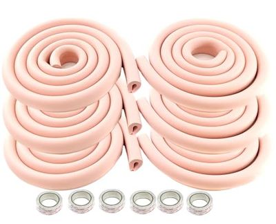 HIMRY 12 Meter Rouleau en Mousse, Forme de U Extra épaisse, Protection Douce, Anti-Collision, Protection Contre Les Chocs, Anti-Crash Protection sur Bords De Table, 6x2m, Rose, KXD7003 Pink