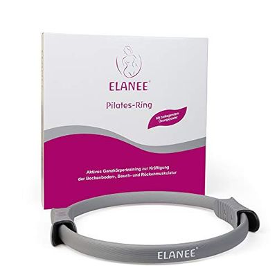 ELANEE Pilates-ring met antislip handgrepen ter versterking van de bekkenbodem-, buik- en rugspieren, incl. oefenposter (709-V1)