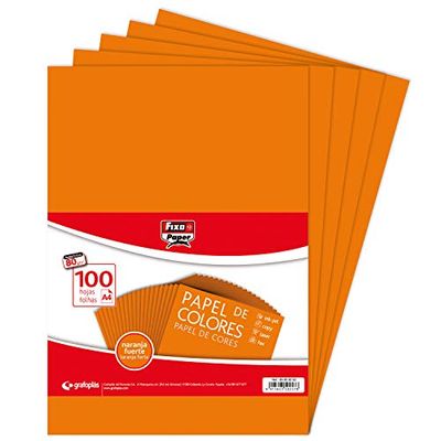 FIXO Paper 65009252 Pack of 100 Sheets of 80 g, Orange, A4