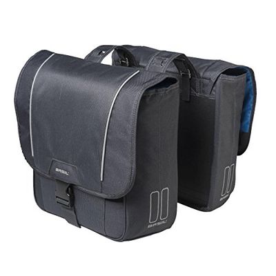 Basil Sport Design Double Sacoche. Mixte, Graphite, 32 Litre