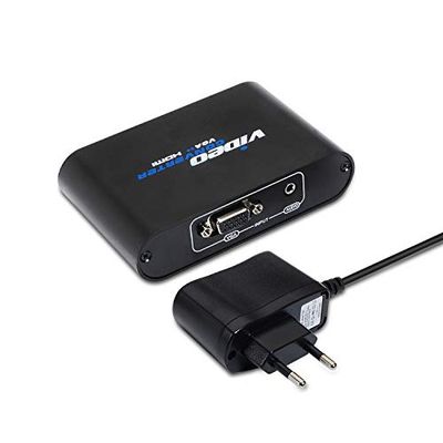 AISENS A115 – 0083 – Convertisseur SVGA + Audio vers HDMI avec Alimentation et Jack 3.5, Couleur Noir