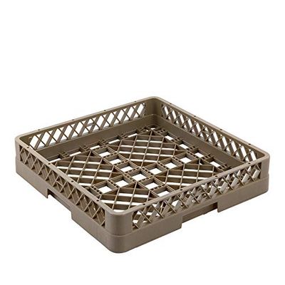 WAS 9850 001 Serie 9850 polypropyleen universele vaatwassermand, zonder indelingen, grof machtig, beige/bruin, lengte 50 cm, breedte 50 cm, hoogte 10 cm