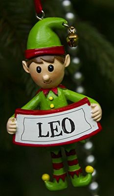 Boxerpresenter Leo personlig tomte julgransdekoration | jul julgransprydnad gåva | En för hela familjen, keramik, flerfärgad, 8 x 4,5 x 2 cm