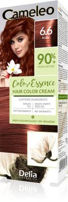 Cameleo - Color Essence - Hair Color Cream - Ruby - Colouring Tone- On-Tone - Effect up to 8 Washes - Natural Colour - Colour Refreshment - Nourishing - White Poppy, Argan Oils - 75g