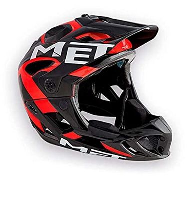 MET Casco Parachute Nero/Rosso Brillo T.M 54-58cm
