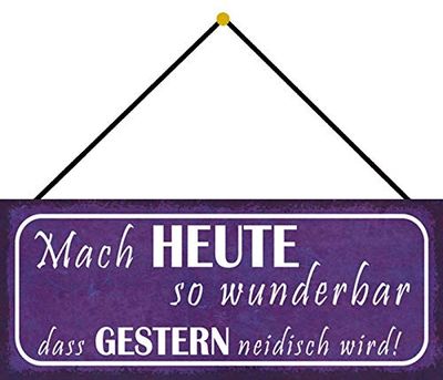 Schatzmix Tin-Plate Sign Wall Plaque, Sheet metal, Multicoloured, 27x10 cm