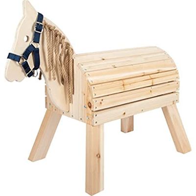 Small Foot Caballito de Madera Compacto, Montar, con Cabestro, a Partir de 3 años, Apto para Interior y Exterior, 12313 Caballo Juguete, Multicolor, M