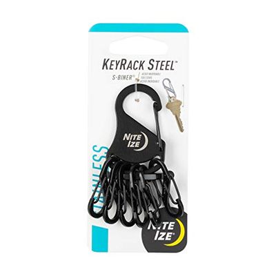 Nite Ize KeyRack Steel porta-chaves multifuncionais, homens, preto, M