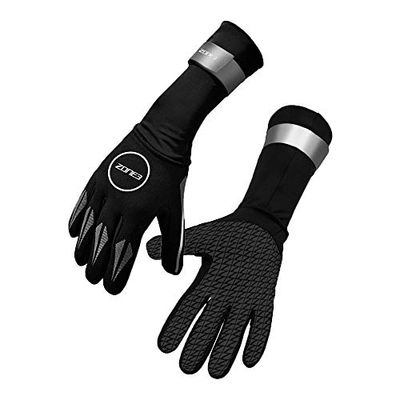 ZONE3 Neopren Swim Gloves handskar, Unisex Vuxen, Svart-Silver, XS