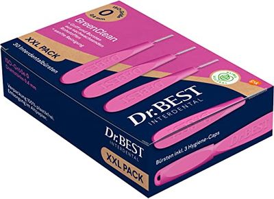 Dr.BEST GreenClean Interdental, Bigpack Size 0, 30 unidades - Cepillos interdentales para una limpieza suave de los espacios interdentales
