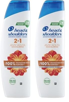 Head & Shoulders Anticaduta Shampoo e Balsamo Antiforfora 2 in 1 per lei 250ml. Fino al 100% di Protezione dalla Forfora, Clinicamente Testato. Per Tutti i Tipi di Cute e Capelli. Per Uso Quotidiano