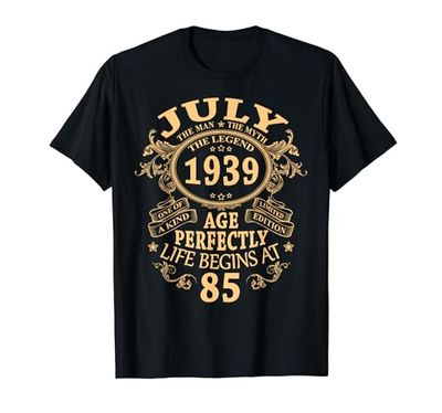 Regalo 85 Años Hombre Mujer Fabricado En Julio 1939 Camiseta