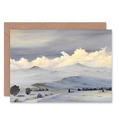 Wee Blue Coo WINTER MOUNTAINS LANDSCAPE BLANK GREETINGS BIRTHDAY CARD ART