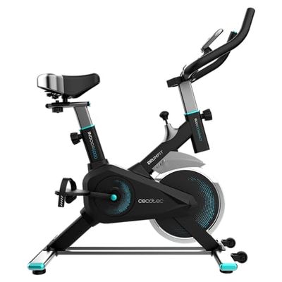 Cecotec Cyclette Interna Compatta DrumFit Indoor 6000 Compact, Volano 6 Kg, Schermo LCD, Supporto Dispositivi, Ruote, Resistenza Regolabile, Sella e Manubrio Regolabili, Cyclette per Casa
