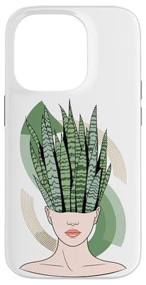 Minimalist Woman Snake Plant Gardening Botanist Garden Women Case for iPhone 14 Pro