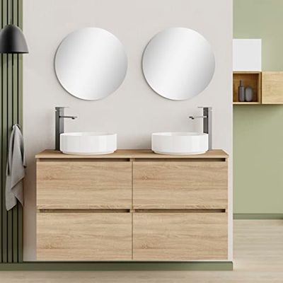 Baikal Mueble de Baño Deva. Mueble Suspendido en Pared Incluye Lavabo cerámico. Disponible en Fondo 39cm y 46cm. Mueble MONTADO.