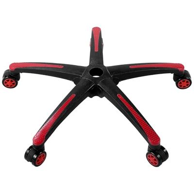 VEVOR Office Chair Base Replacement, 28", 2500 lbs Static Load, Heavy Duty Universal Computer Desk Chair Stool Base Part with 5 Casters and Reinforced Legs, Desk Chair Base Replacement, Black + Red